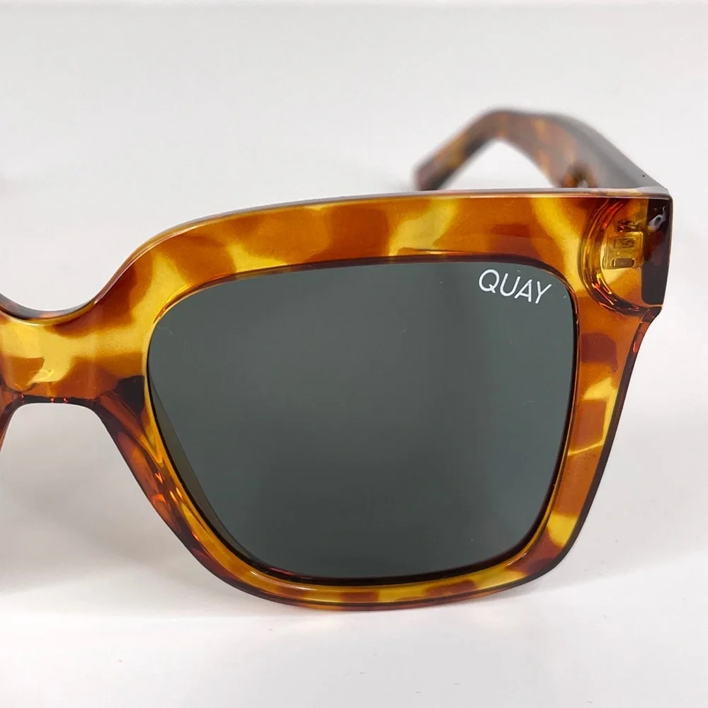 QUAY Australia Icy NEW Orange Tortoise Square Frame Sunglasses NEW